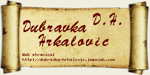 Dubravka Hrkalović vizit kartica